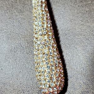 Bridal 3.75"x.75" Rhinestone & Gold Design Element or Pendant Perfect 4 Wedding